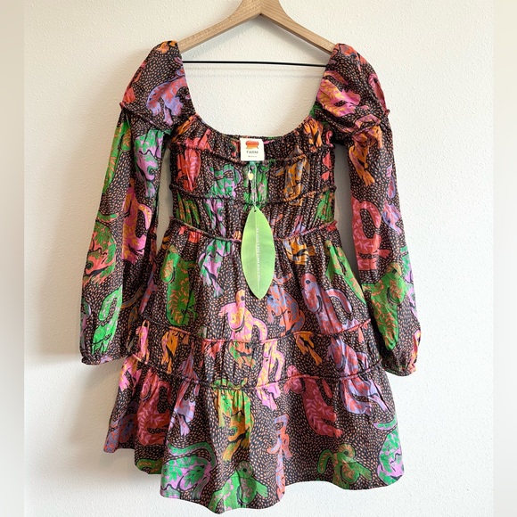 NWT Farm Rio Wild Leopards Dress XS - Picture 5 of 9